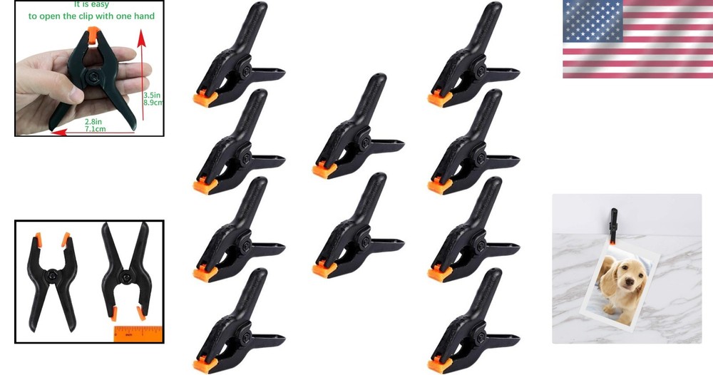 Ergonomic 3.5 Inch Spring Clamps, 10 Pack - Durable & Versatile for DIY Projects