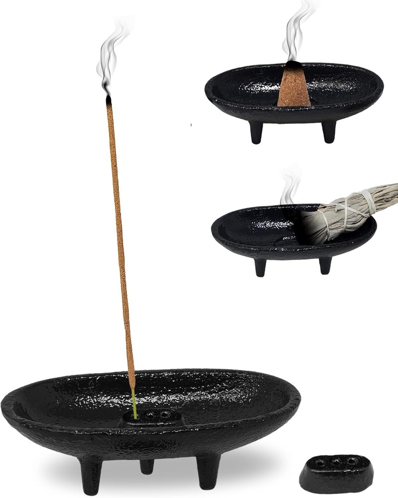 Cast Iron Incense Burner 4 L 2 H for Smudging