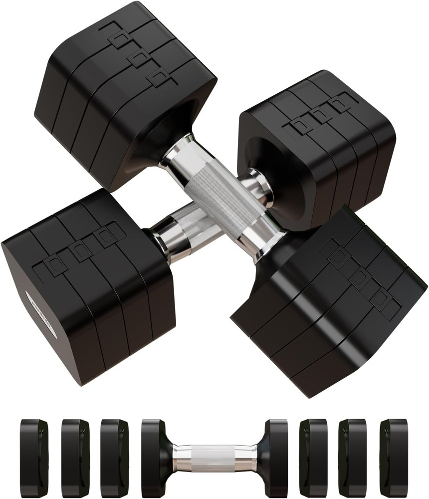 Adjustable 15LBS/20LBS Dumbbell Set for Home Gym Strength Training