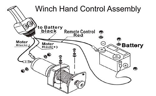 Winch Hand Control Assembly () - 12V Electric Winch Replacement Part Yellow