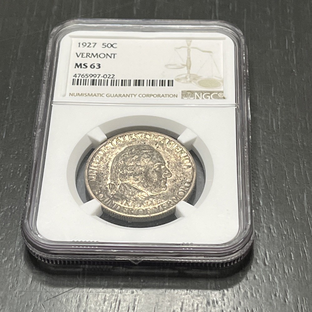 1927 Vermont Half 50c MS63 NGC