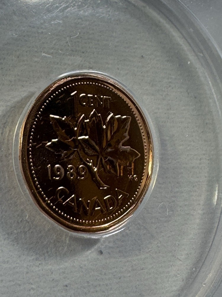 1989 Canada 1 Cent Proof Like Graded MS 67 RD by ANACS