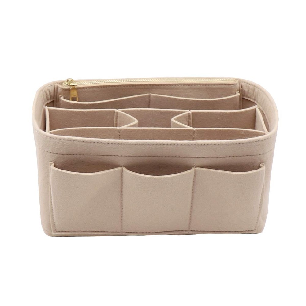 LEXSION Felt Handbag Organizer,Insert purse organizer Structure Medium, Beige