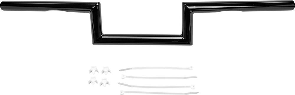 Harddrive 1" Z-Bar Dimpled 4" Gloss Black Handlebars