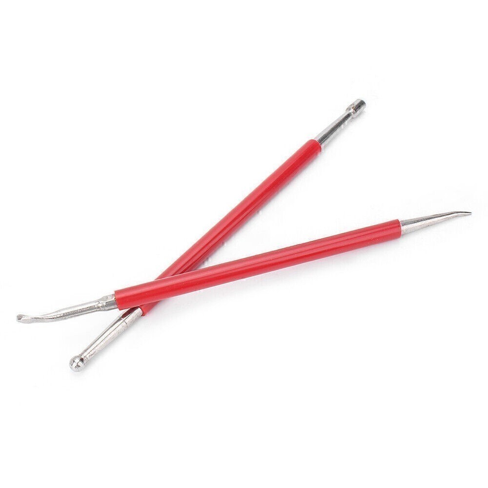 3pcs Modelling Tools Kit Set Red + Silver For Shaping Wax or PMC Silver Clay