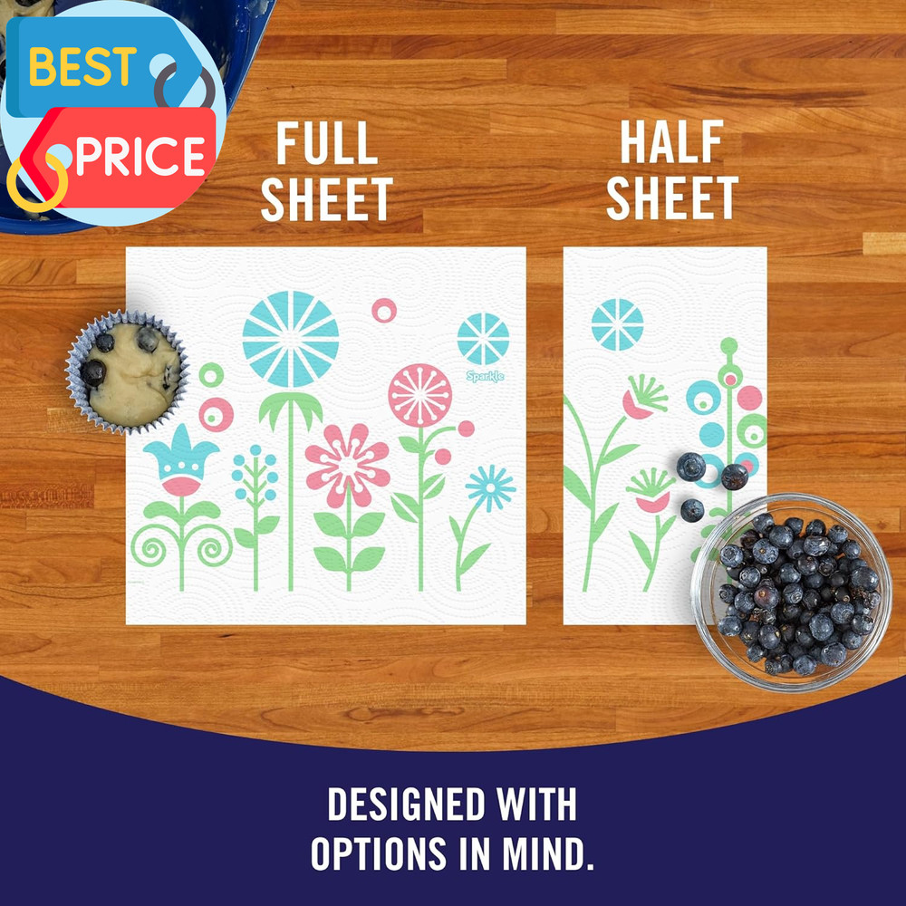 Pick-A-Size Paper Towels, Spirited Prints, 6 Double Rolls = 12 Regular Rolls, Ev