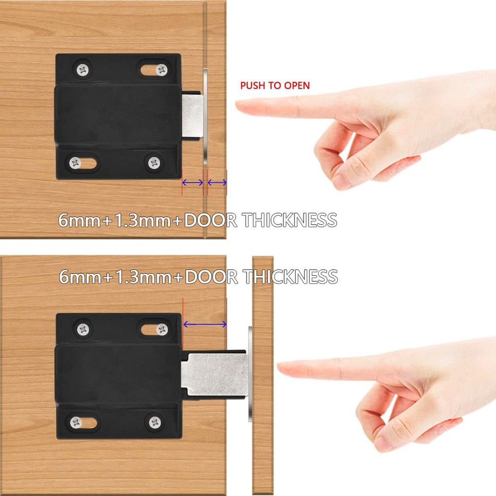 10 Pack Magnetic Touch Latch Push To Open Pressure Touch Release for Drawer