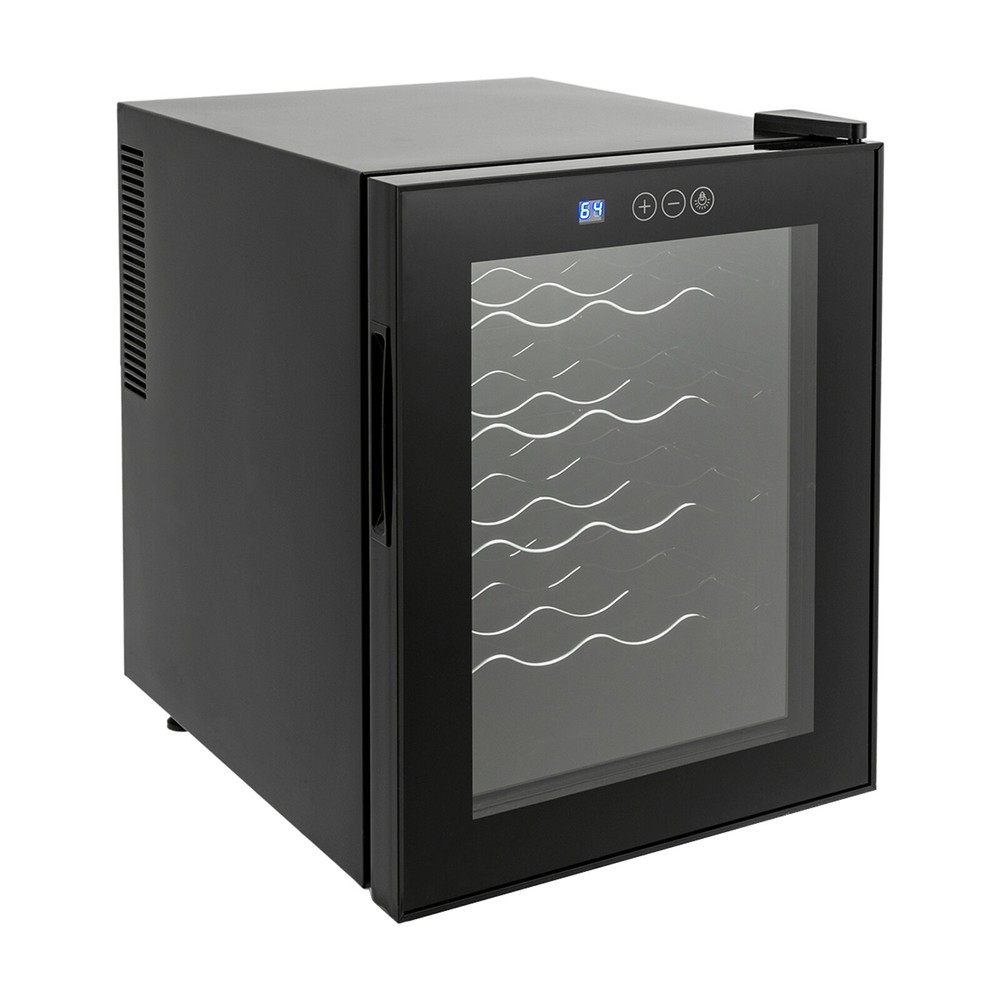 Black Wine Fridge 48L 20-Bottles Small Wine Cooler Rectangular Wine Cellar 110V