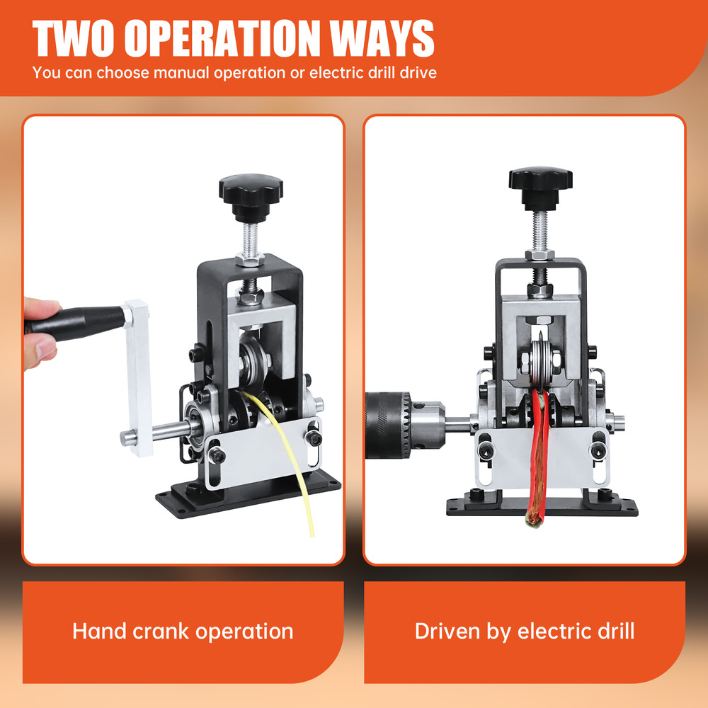 Manual Wire Stripping Machine Drill Powered Hand Crank Wire Stripper Tool 1-20MM