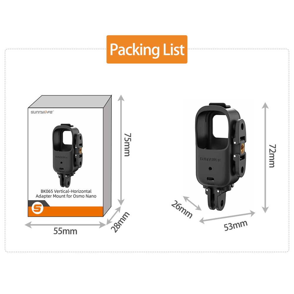 Quick-Release Adapter for DJI OSMO Nano Horizontal/Vertical Shooting Bracket