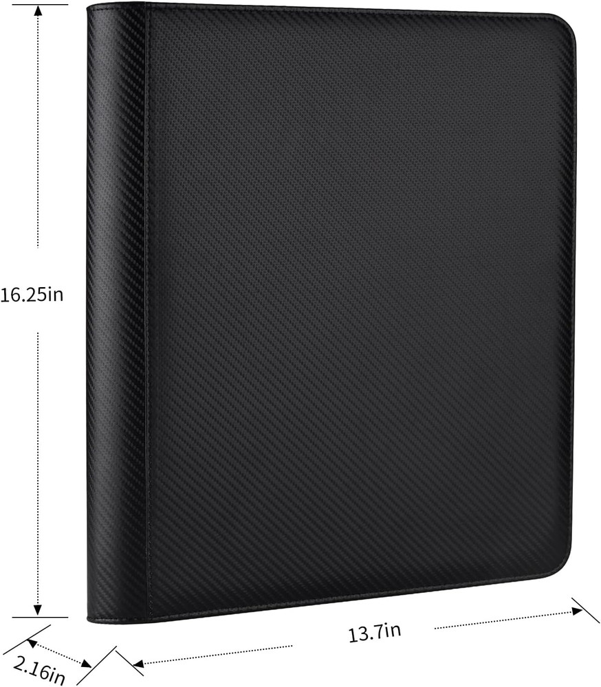 288-Card Toploader Binder with Sleeves, Double-Sided Storage, Black