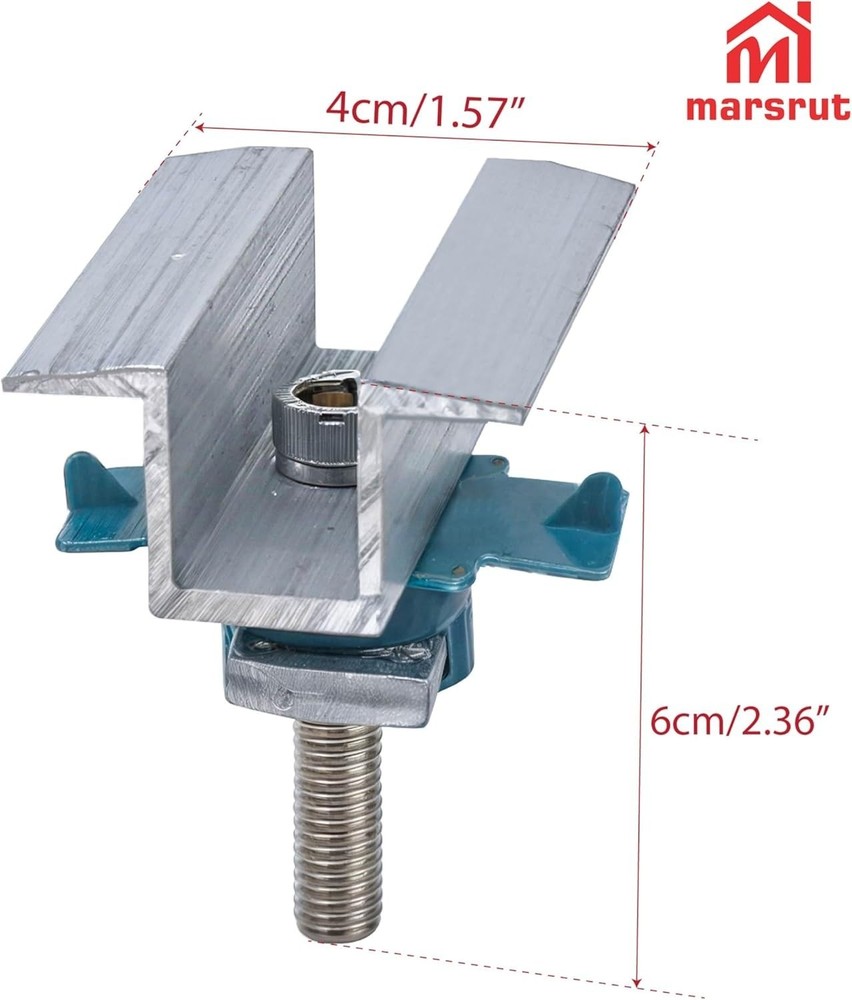 10Pcs Solar Panel Clamps For Unistrut System, Mounting Clamp Bracket Adjustable