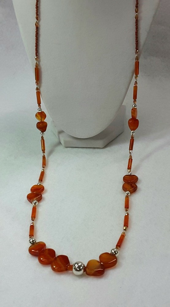 Carnelian Sterling silver, crystal artisan handcrafted gemstones