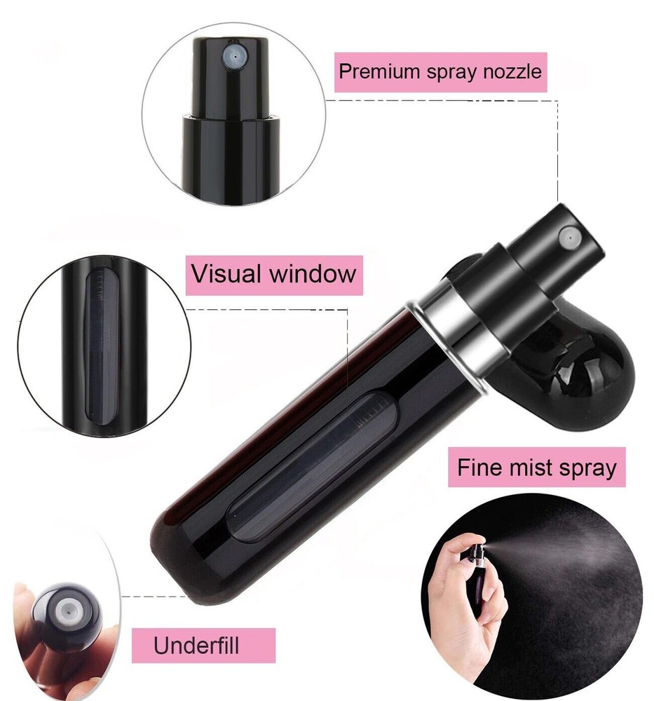 (5ml) Mini Refillable Travel Portable Perfume Atomizer Bottle Spray Pump Case