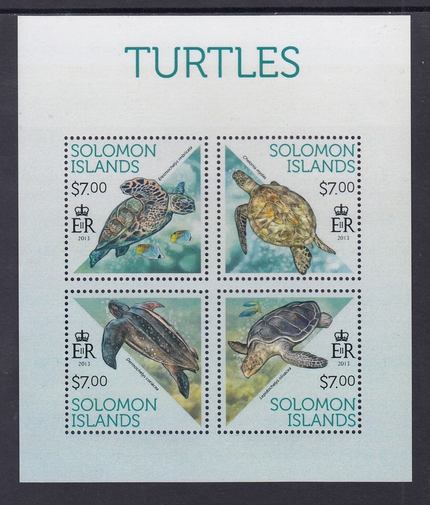 Solomon Islands: MUH Mini Sheet 2013 $28 Turtles