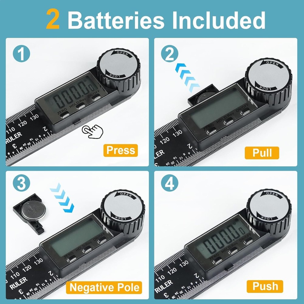 Third Generation Protractor Angle Finder, Digital Angle Ruler with 7inch/200mm,