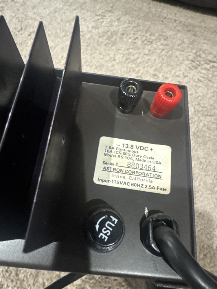 Astron RS-10A Power Supply 7.5amp Input 115V 60H