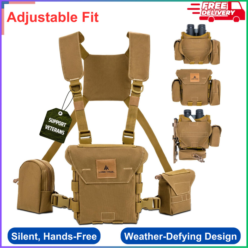 Binocular Harness Chest Pack - Lightweight Bino Harness With Rangefinder Pouch