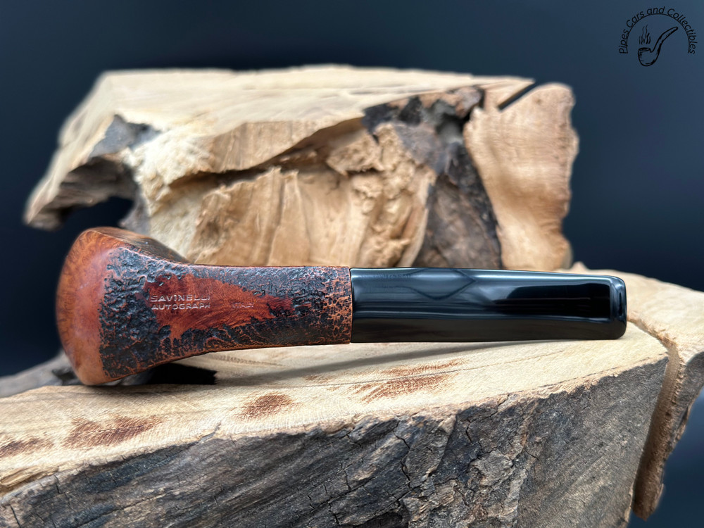 Savinelli Autograph Half Sandblasted Freehand Smoking Pipe