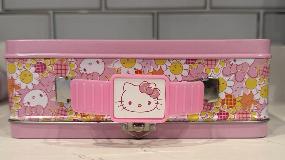 Hello Kitty Sanrio Metal Lunch Box Tin Storage Case Kindness Counts