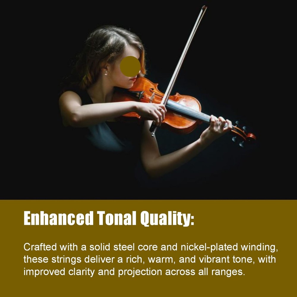 2 Sets Violin Strings, Universal Nickel-plated Steel Strings G-D-A-E for 4/4