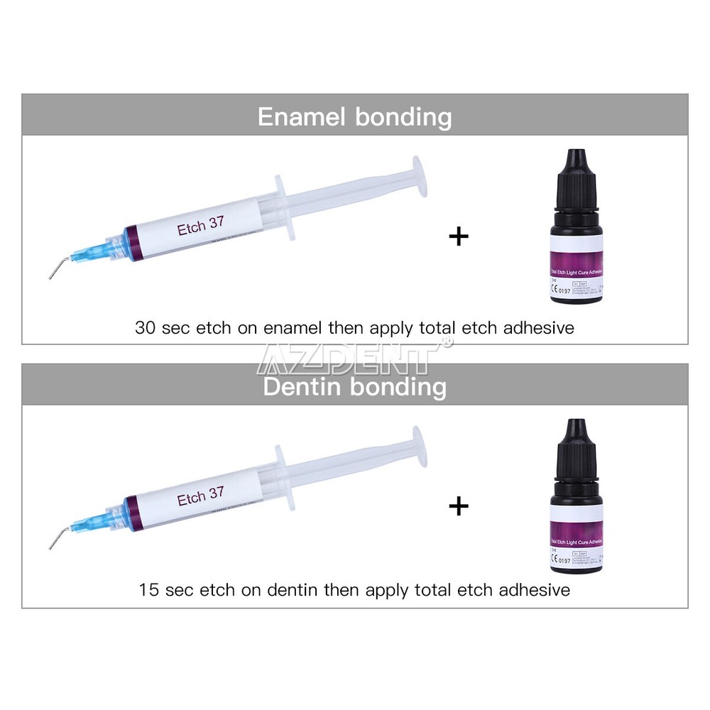 3X Dentex Dental Acid Etch Etching Gel 37% 5 ml/syringe