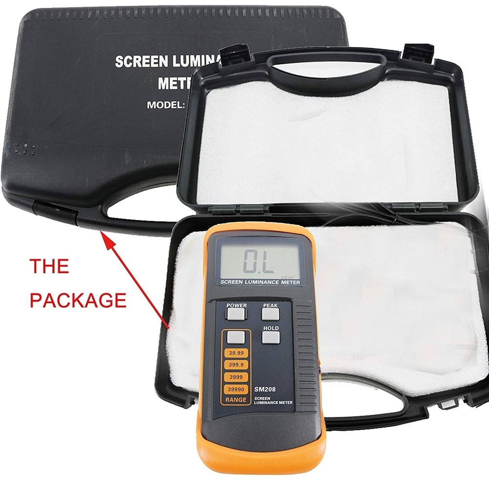 Screen Luminance Meter Light Brightness Detector with Range 0.01 to 39990 cd/m2