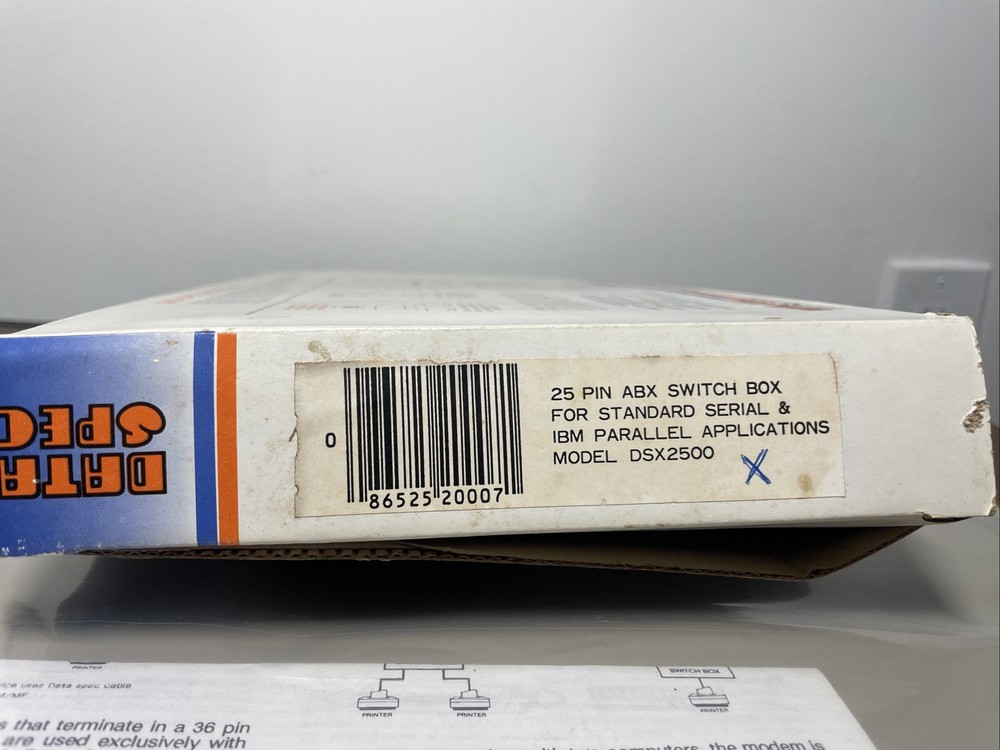 25 Pin ABX Data Switch BOX for IBM Applications ASX 2500 Data Specs RETRO