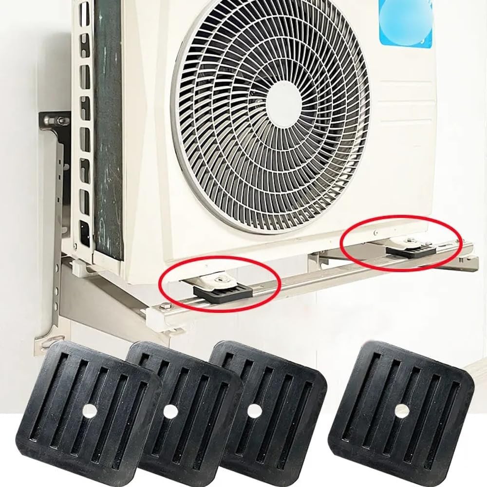 4 Pack Mini Split Anti-Vibration Pads Wall Mounting Bracket Isolator Rubber...