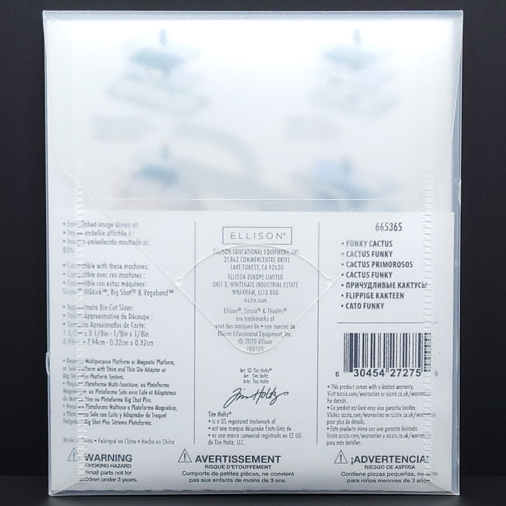 Sizzix Tim Holtz Funky Cactus Thinlits Wafer Thin Cutting Dies 665365 9pcs