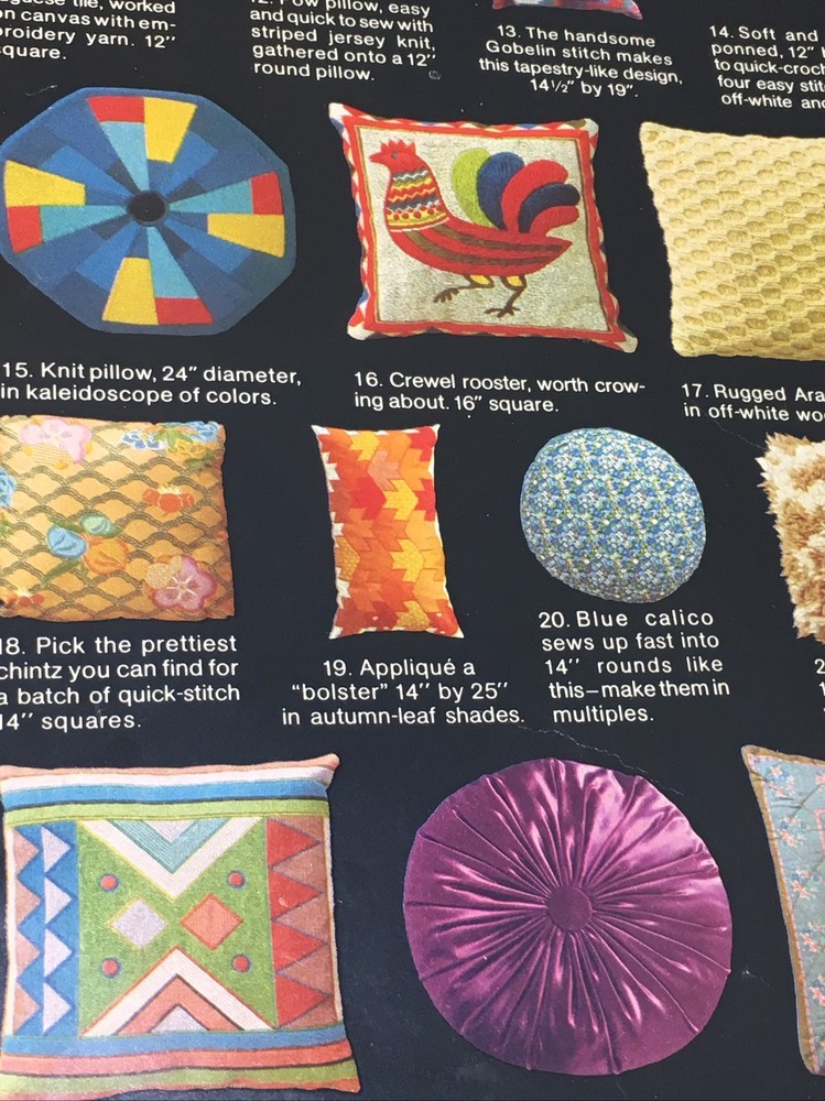 Good Housekeeping Marvelous Pillows to Make Needlework Patterns 1976 Bargello