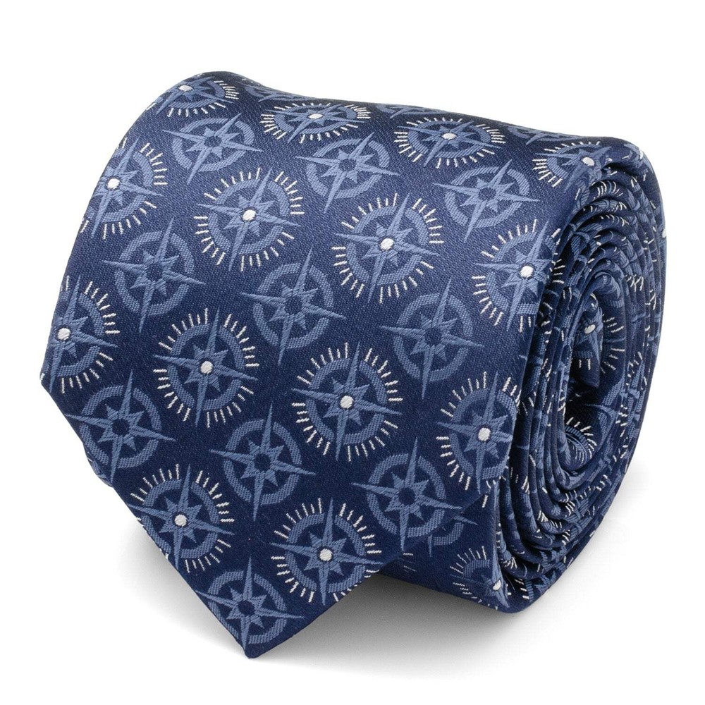 Compass Hidden Message Navy Blue Men's Tie
