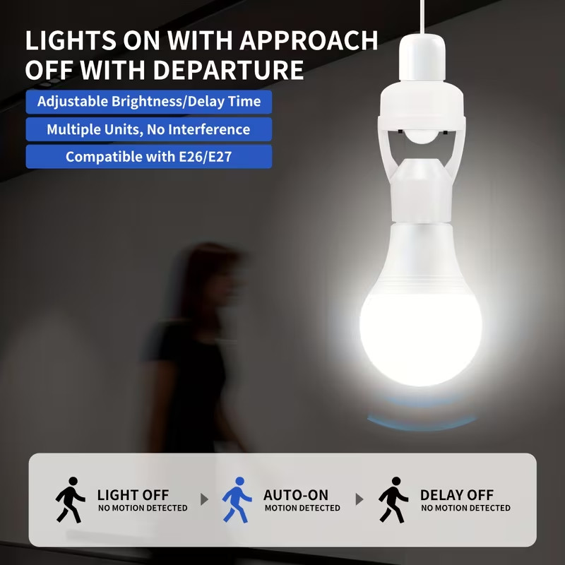 5Pcs Infrared Motion Sensor Socket E26/E27 LED Light Bulb Holder Adapter