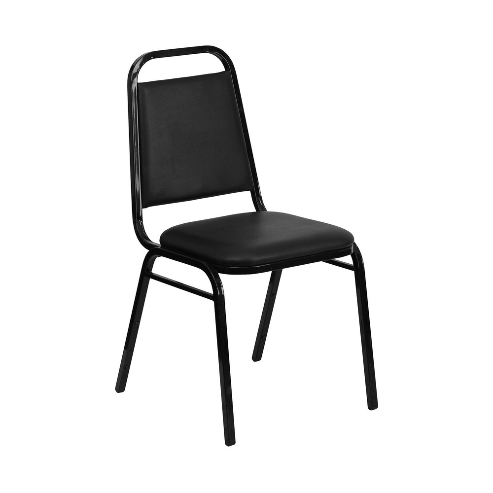 EMMA + OLIVER Trapezoidal Back Vinyl Stackable Banquet Chair, Multipurpose St...
