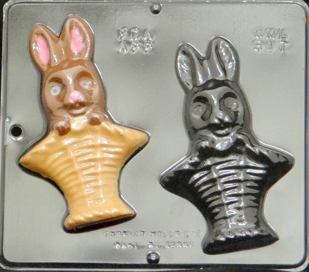 Bunny in Basket Chocolate Candy Mold Easter  817 NEW