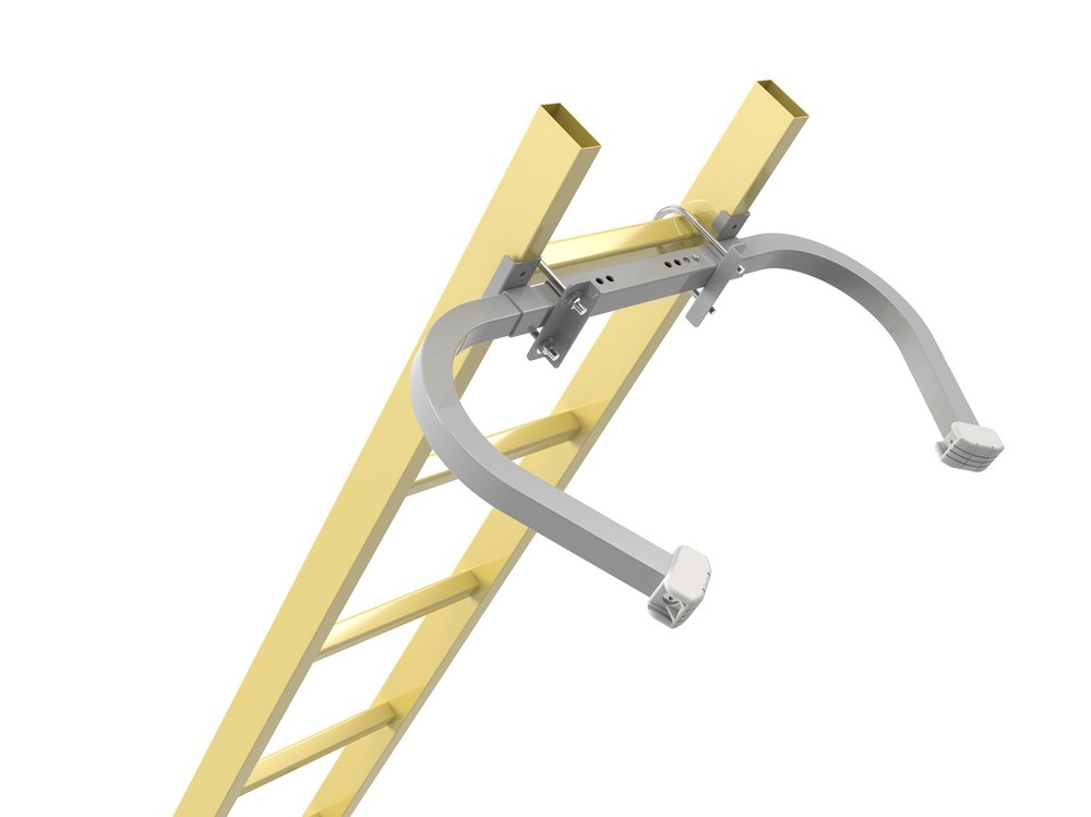 Corner Ladder Stabilizer and Roof Hook Silver Gray