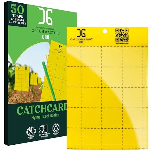 Catchmaster Large Double Sided Sticky Traps 50PK, Adhesive Bug & Fruit Fly