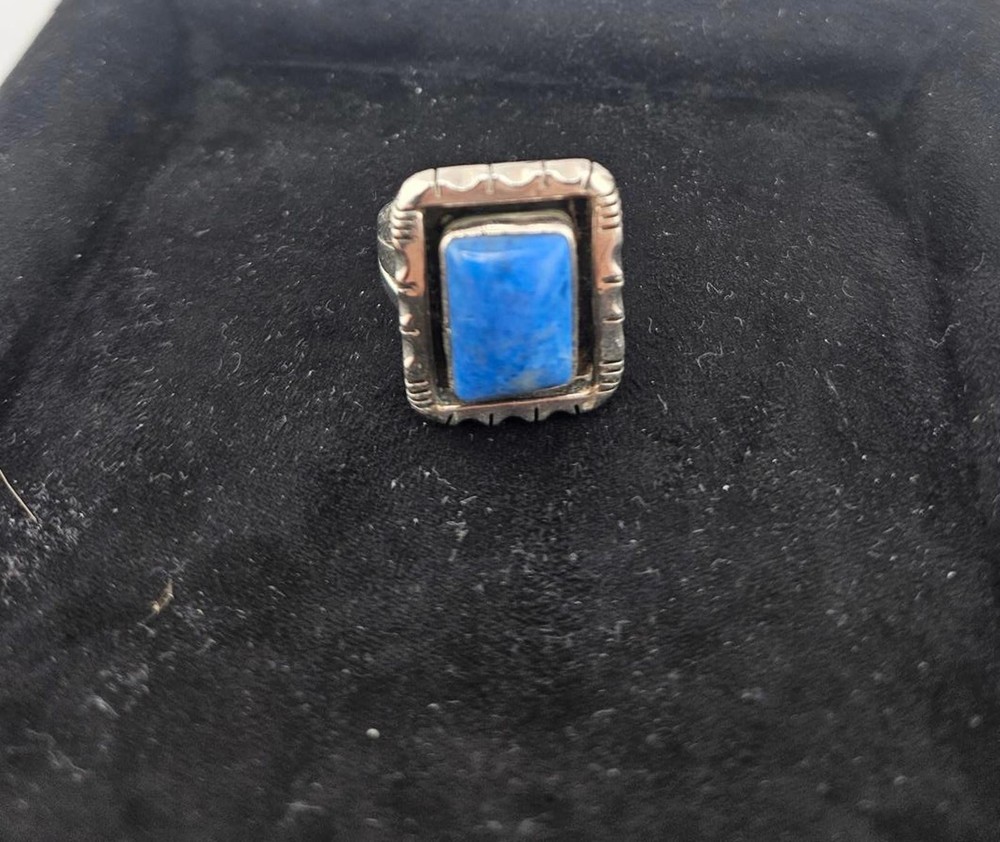 Sterling Silver Ring with Blue Stone
