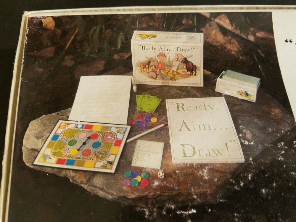 COMPLETE Ready, Aim...Draw! Family Board Game About Outdoors 1988 Drawing Fun