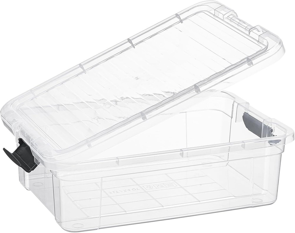 Superio Clear Storage Bins with Lids, 6 Pack- Plastic Storage Boxes - 7.4 Quart