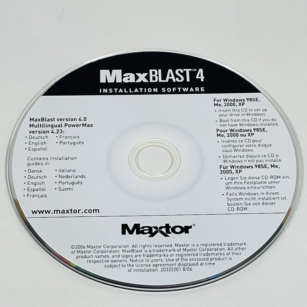 MaxBlast 4 Installation Software Version 4.0 2006 for windows