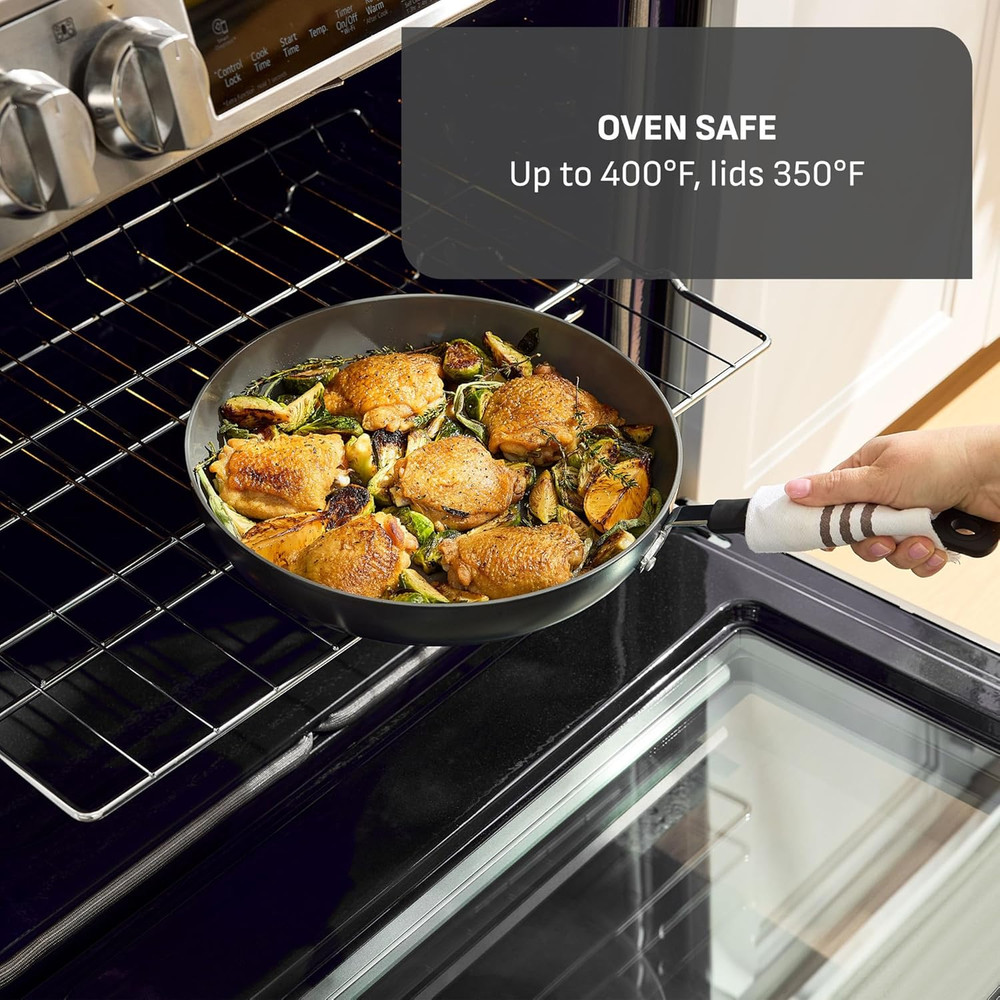 12-Piece Hard Anodized Ceramic Nonstick Cookware Set