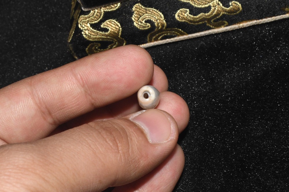 Authentic Ancient Central Asian Banded Agate Stone Bead with Eye