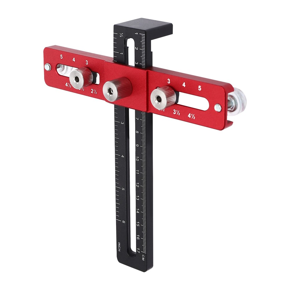 Drilling Positioning Guide Ruler Tool Adjustable Woodworking Drill Guide