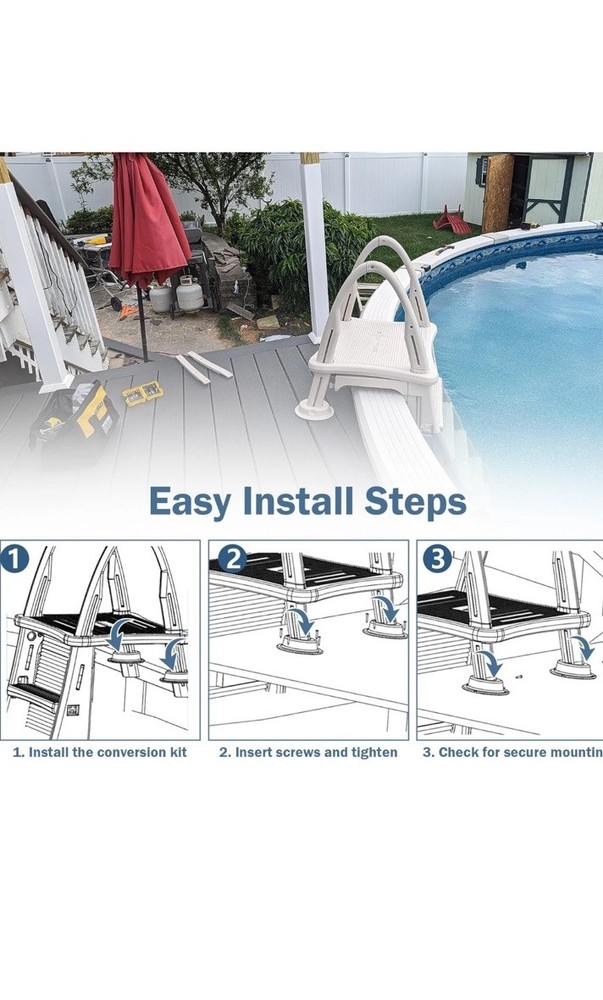 CK7200 Deck Mount Conversion Kit for 7200 Roll-Guard Above Ground Swimming Po...