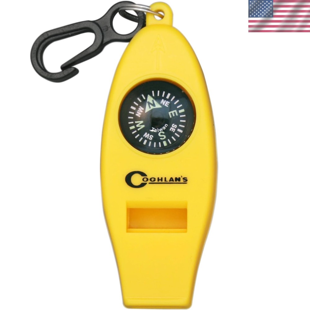 Kids 4-Function Whistle with Thermometer, Magnifier & Compass - Adventure Ready!