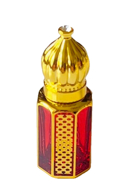 Red Glass Golden Bottle 6ml-Refillable Perfume Empty Bottles Essential Oil