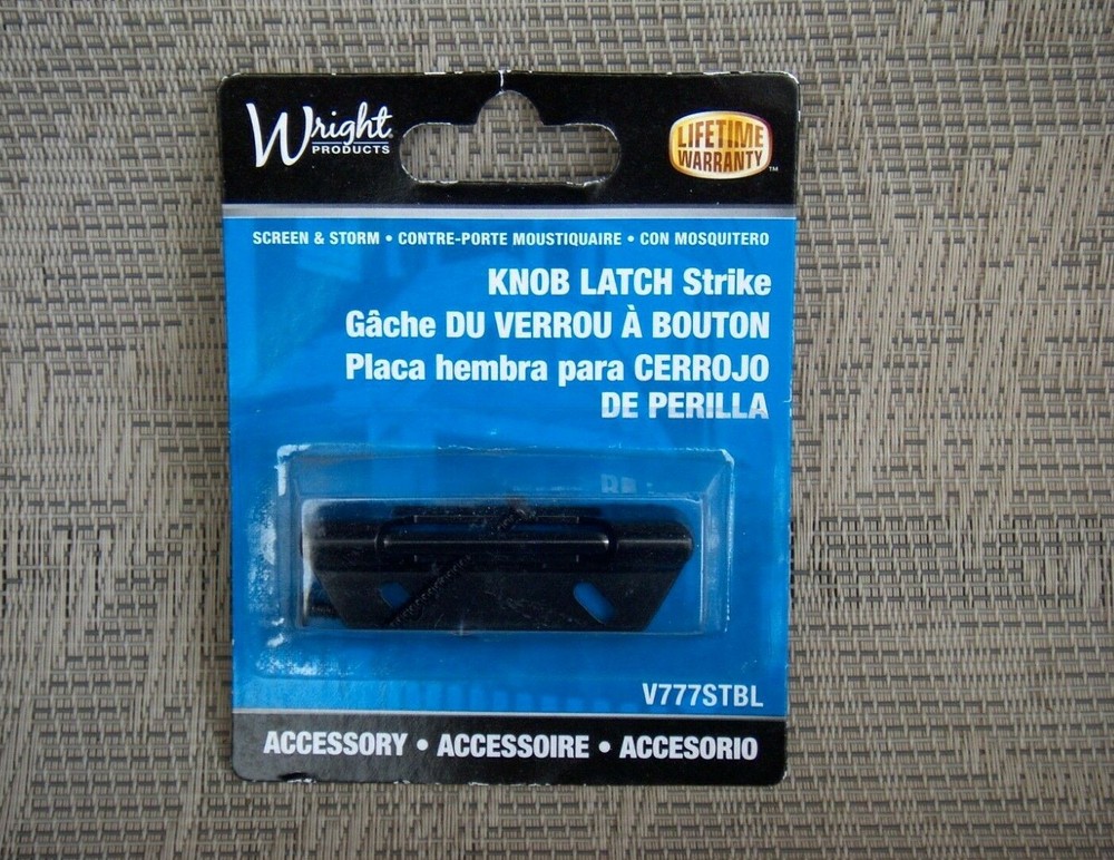 Wright Products Knob Latch Strike  Black V777STBL