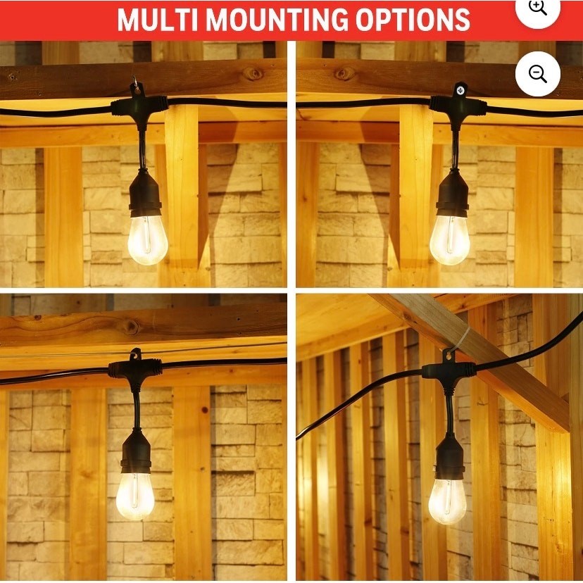 Honeywell 48ft warm white Cafe' 15 string light set with wireless remote control