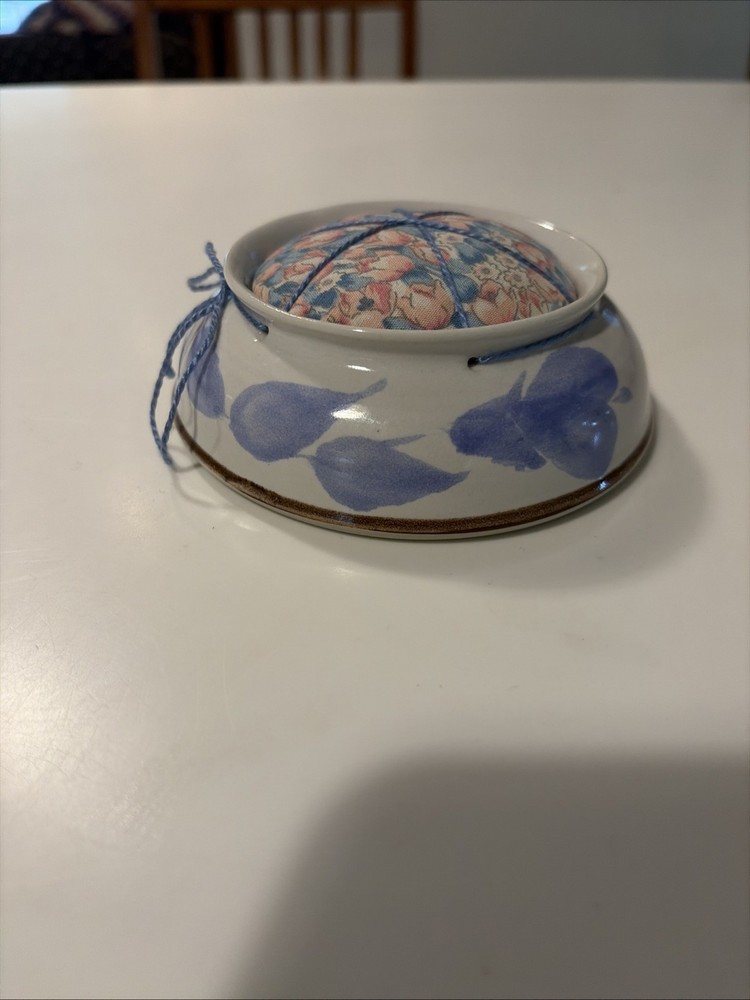 Art Pottery pin cushion Signed By Artist